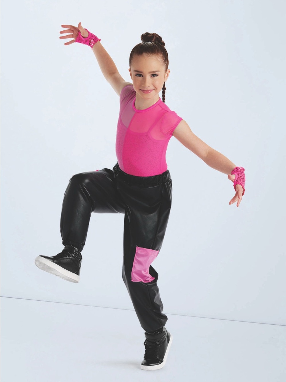 Girls weissman Fam Jam costume - pink/black